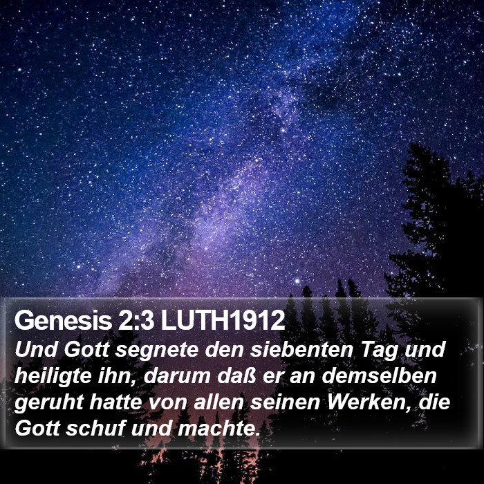 Genesis 2:3 LUTH1912 Bible Study