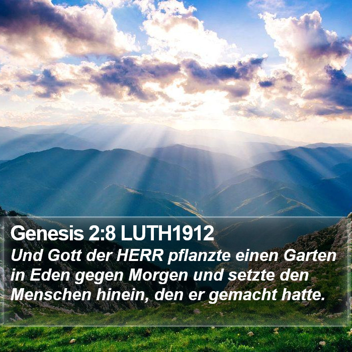 Genesis 2:8 LUTH1912 Bible Study