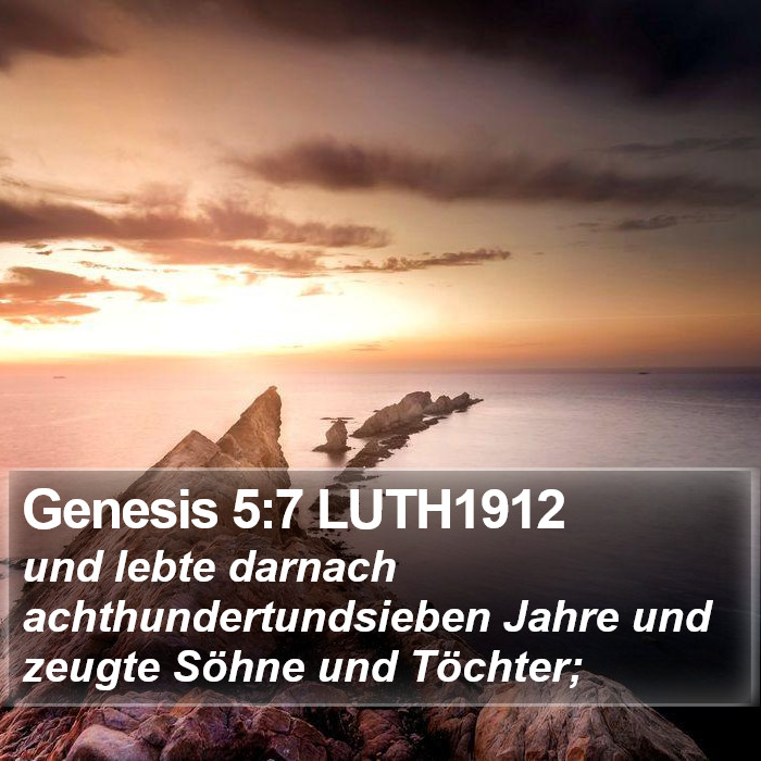 Genesis 5:7 LUTH1912 Bible Study