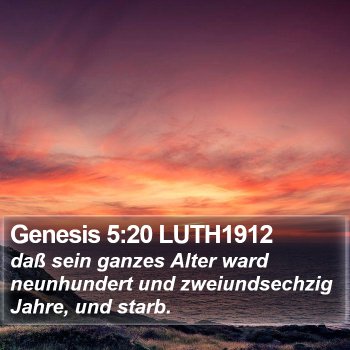 Genesis 5:20 LUTH1912 Bible Study