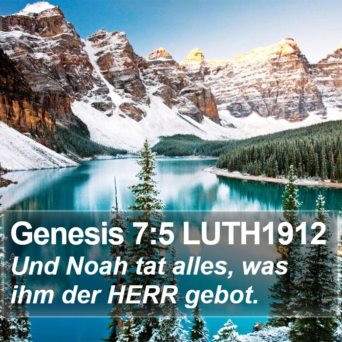 Genesis 7:5 LUTH1912 Bible Study