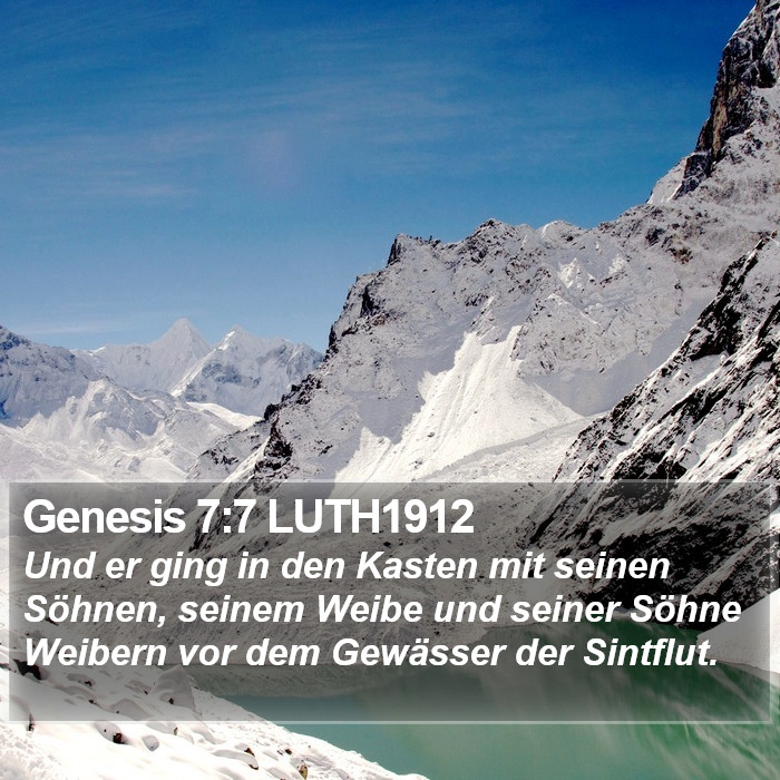 Genesis 7:7 LUTH1912 Bible Study