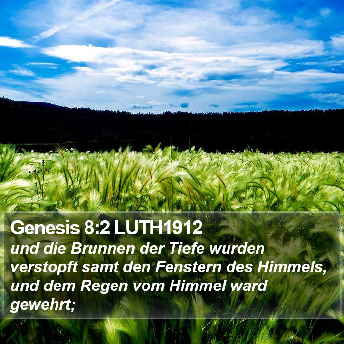 Genesis 8:2 LUTH1912 Bible Study