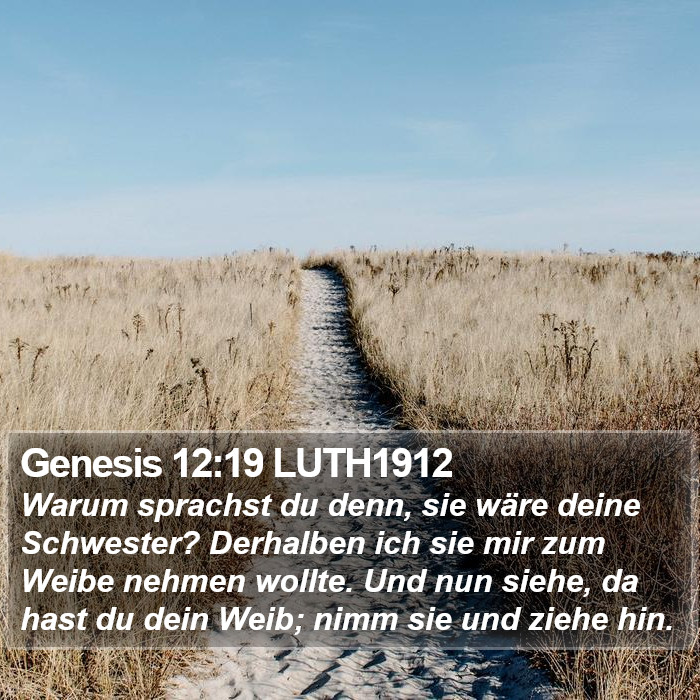Genesis 12:19 LUTH1912 Bible Study