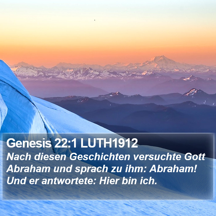 Genesis 22:1 LUTH1912 Bible Study