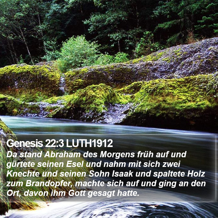 Genesis 22:3 LUTH1912 Bible Study