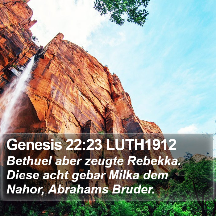 Genesis 22:23 LUTH1912 Bible Study