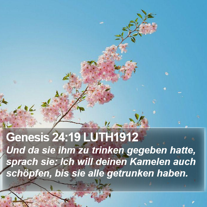 Genesis 24:19 LUTH1912 Bible Study