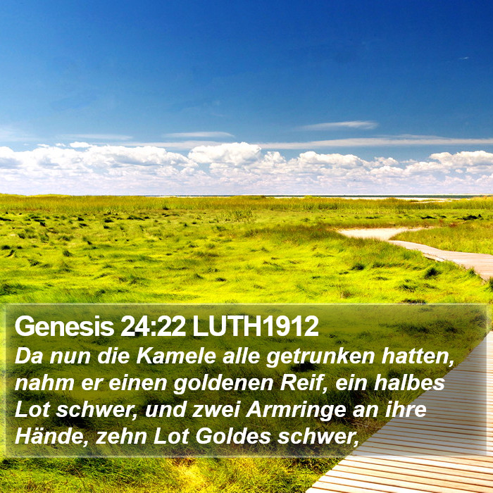 Genesis 24:22 LUTH1912 Bible Study