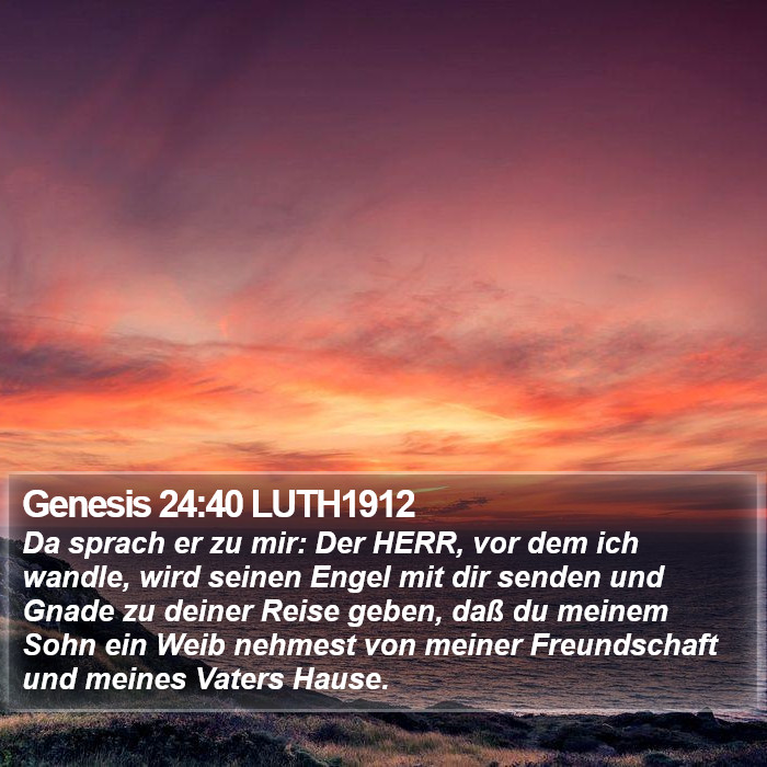 Genesis 24:40 LUTH1912 Bible Study