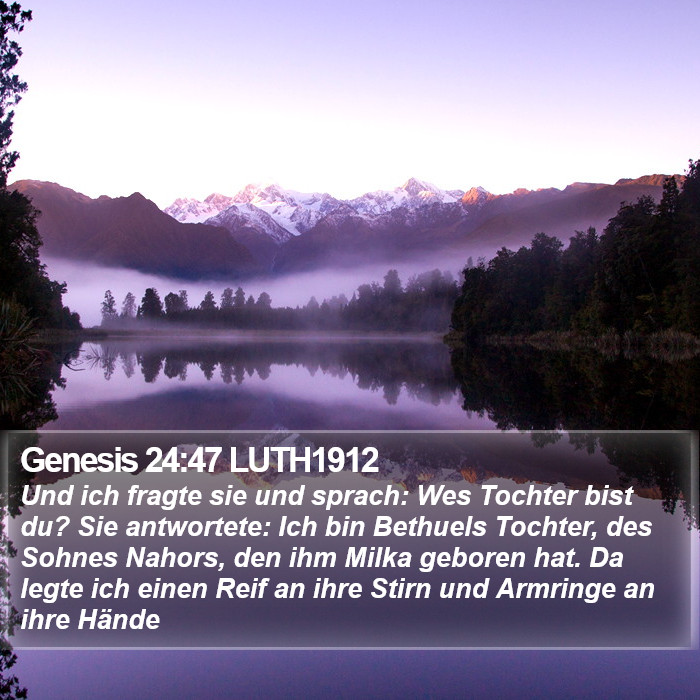 Genesis 24:47 LUTH1912 Bible Study