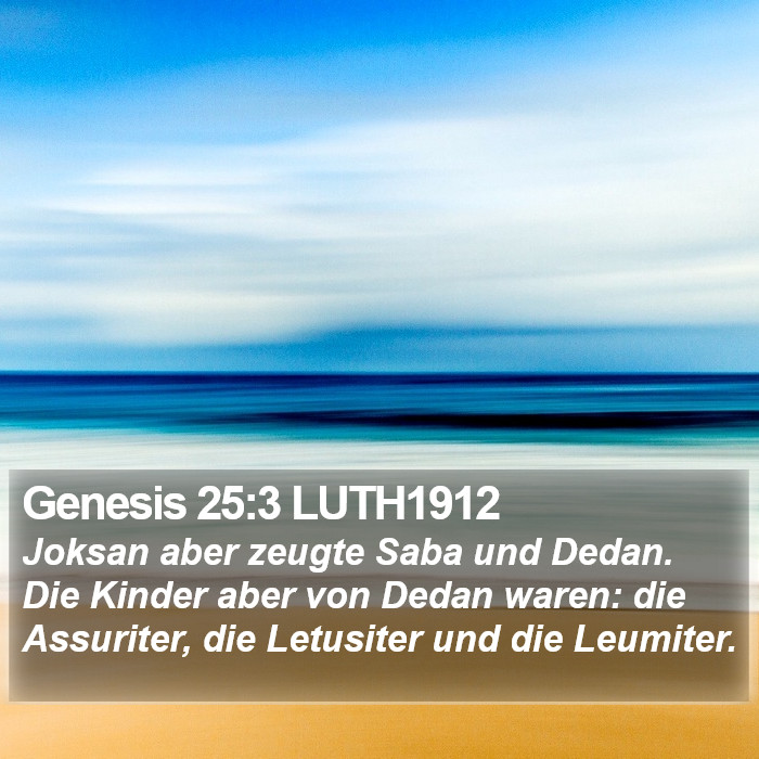 Genesis 25:3 LUTH1912 Bible Study