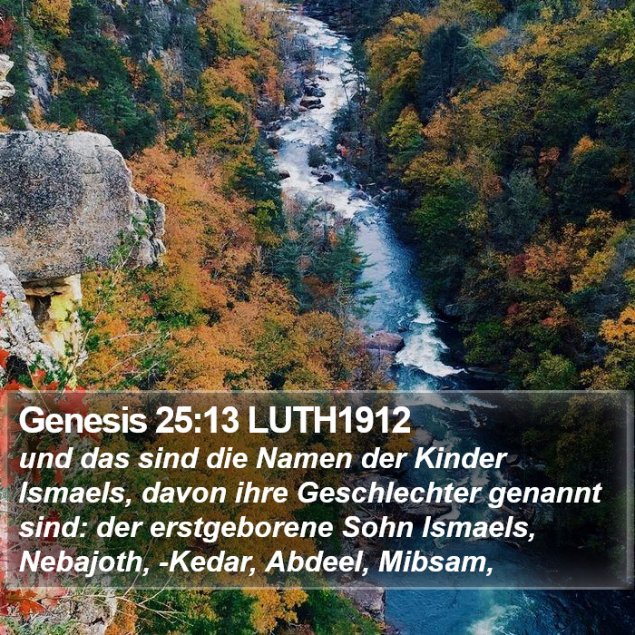 Genesis 25:13 LUTH1912 Bible Study