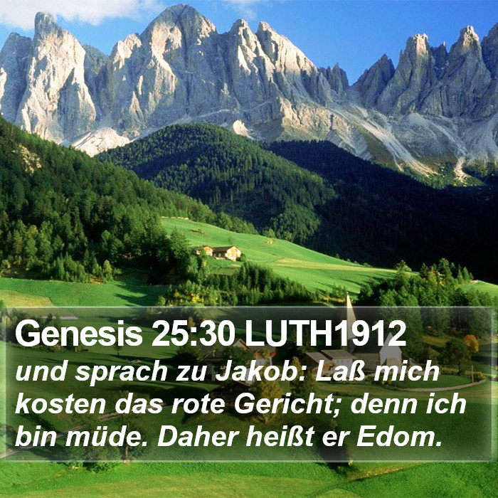 Genesis 25:30 LUTH1912 Bible Study