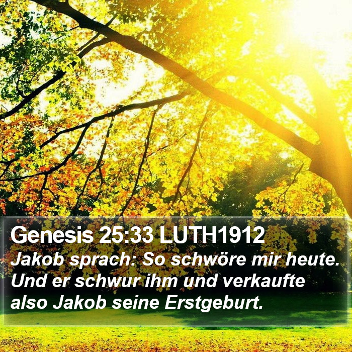 Genesis 25:33 LUTH1912 Bible Study