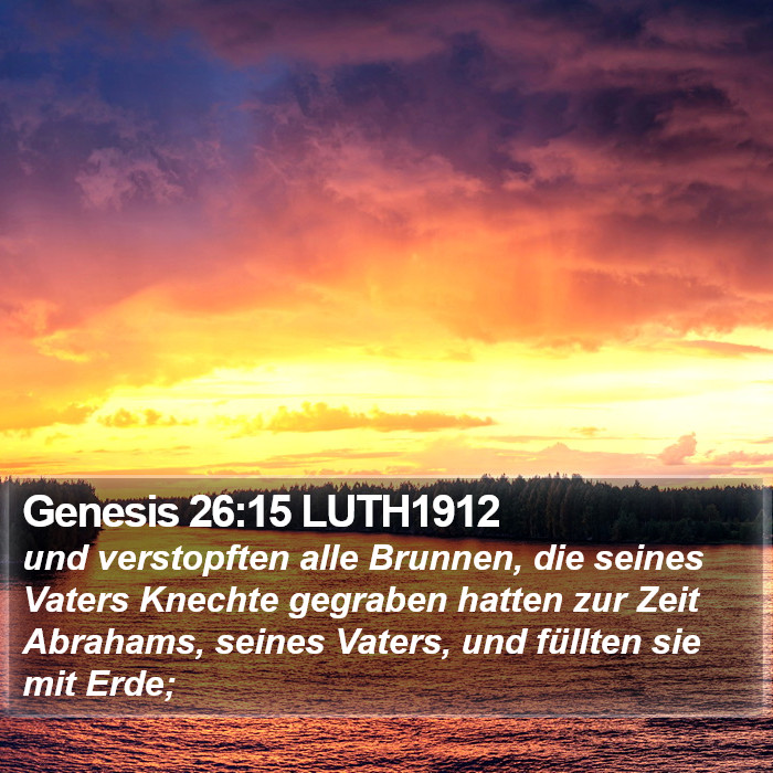 Genesis 26:15 LUTH1912 Bible Study