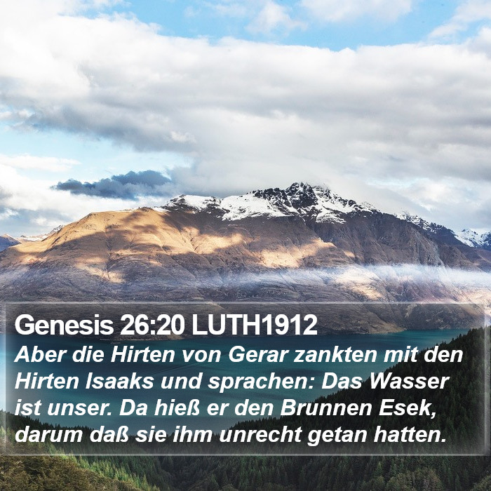 Genesis 26:20 LUTH1912 Bible Study