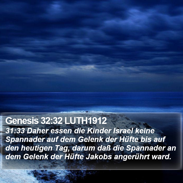 Genesis 32:32 LUTH1912 Bible Study