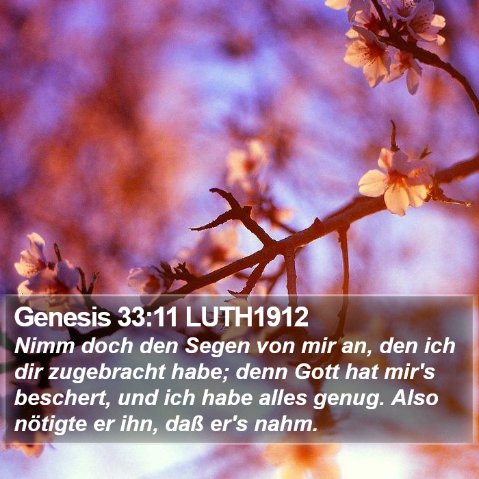 Genesis 33:11 LUTH1912 Bible Study