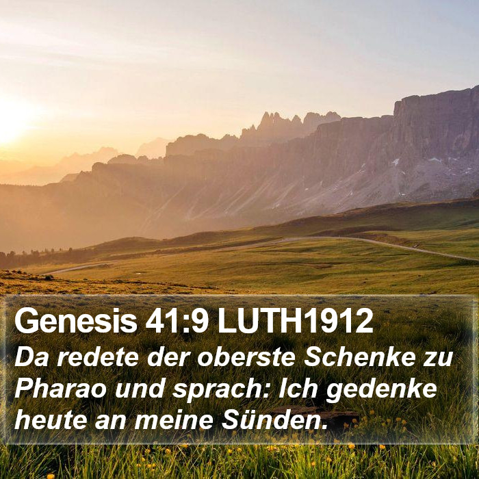 Genesis 41:9 LUTH1912 Bible Study
