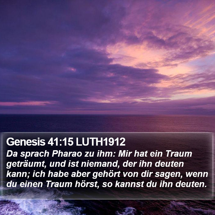 Genesis 41:15 LUTH1912 Bible Study