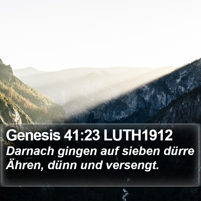 Genesis 41:23 LUTH1912 Bible Study