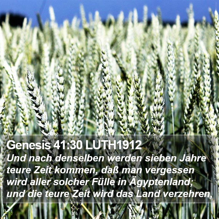 Genesis 41:30 LUTH1912 Bible Study
