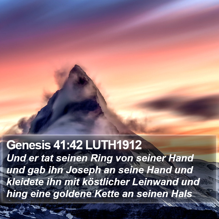 Genesis 41:42 LUTH1912 Bible Study