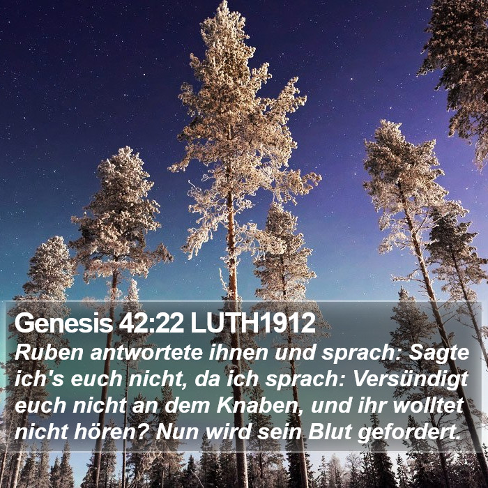 Genesis 42:22 LUTH1912 Bible Study