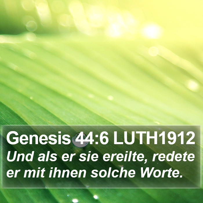 Genesis 44:6 LUTH1912 Bible Study