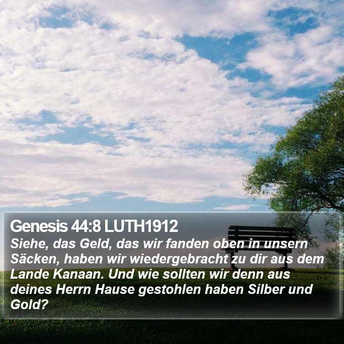 Genesis 44:8 LUTH1912 Bible Study