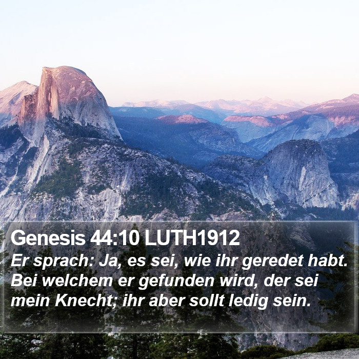 Genesis 44:10 LUTH1912 Bible Study