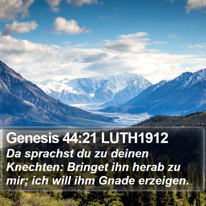 Genesis 44:21 LUTH1912 Bible Study