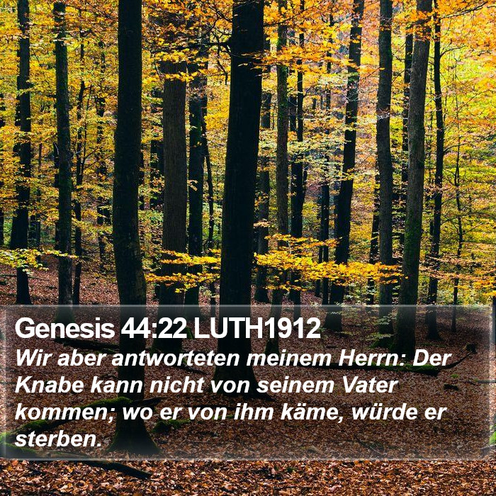 Genesis 44:22 LUTH1912 Bible Study