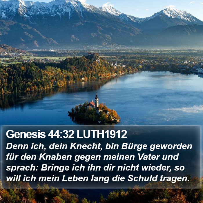 Genesis 44:32 LUTH1912 Bible Study