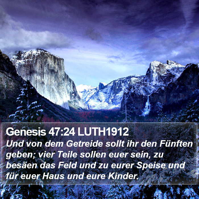 Genesis 47:24 LUTH1912 Bible Study