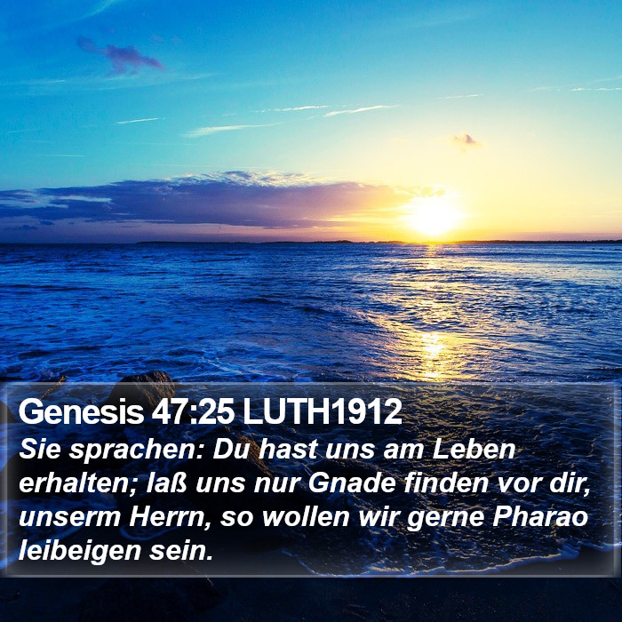 Genesis 47:25 LUTH1912 Bible Study