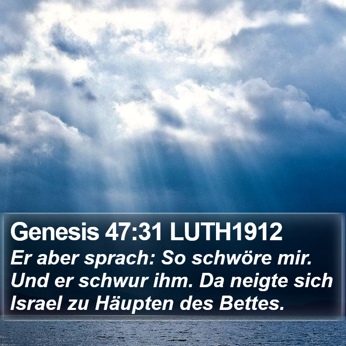 Genesis 47:31 LUTH1912 Bible Study