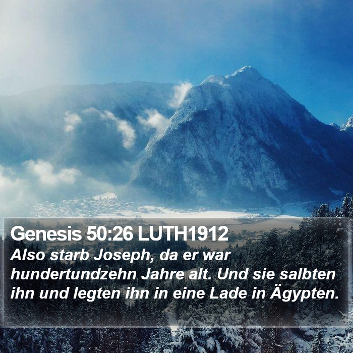 Genesis 50:26 LUTH1912 Bible Study