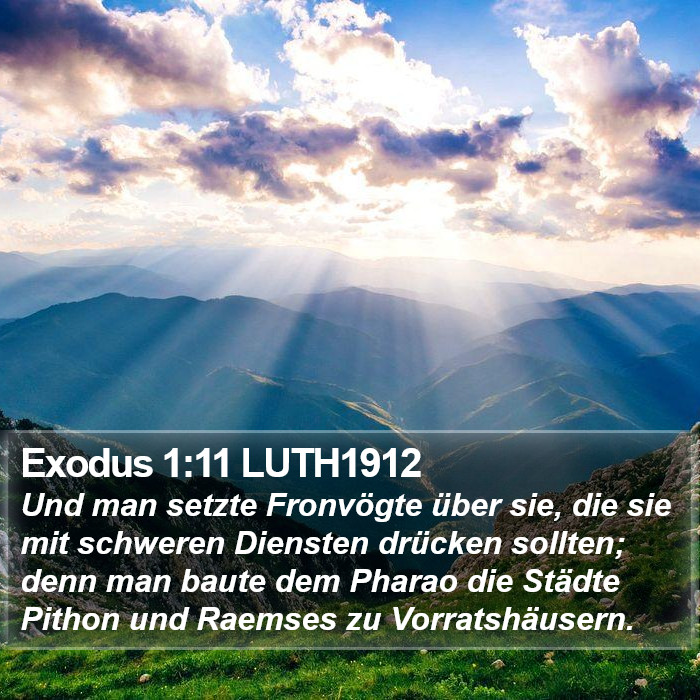 Exodus 1:11 LUTH1912 Bible Study