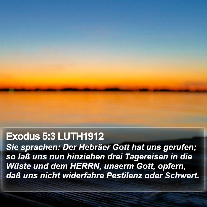 Exodus 5:3 LUTH1912 Bible Study