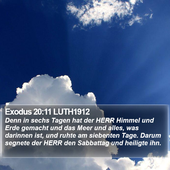 Exodus 20:11 LUTH1912 Bible Study