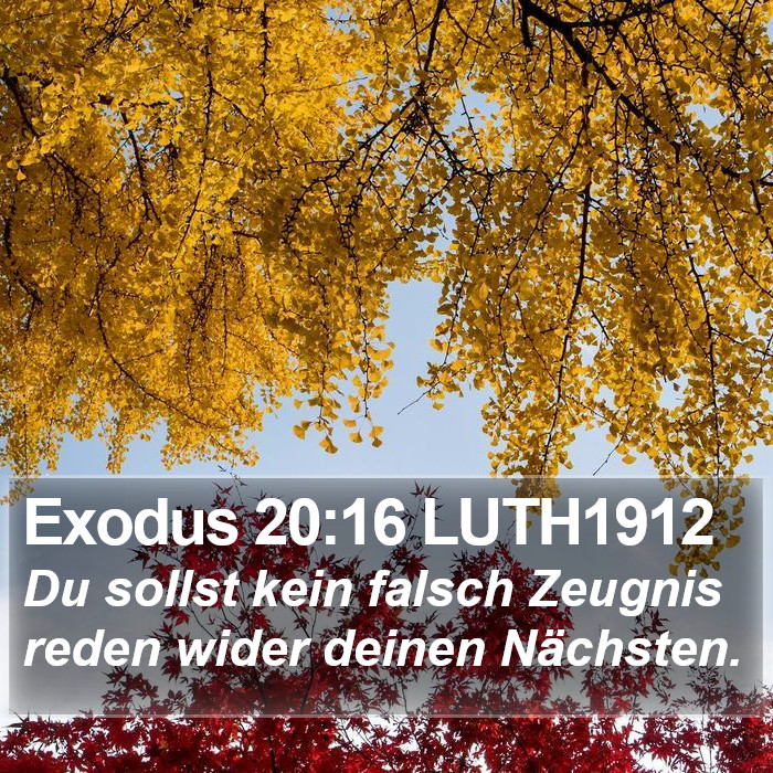 Exodus 20:16 LUTH1912 Bible Study