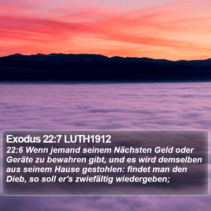 Exodus 22:7 LUTH1912 Bible Study