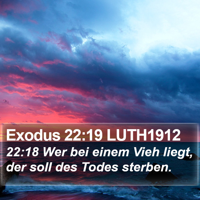 Exodus 22:19 LUTH1912 Bible Study