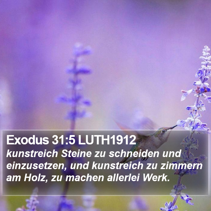 Exodus 31:5 LUTH1912 Bible Study