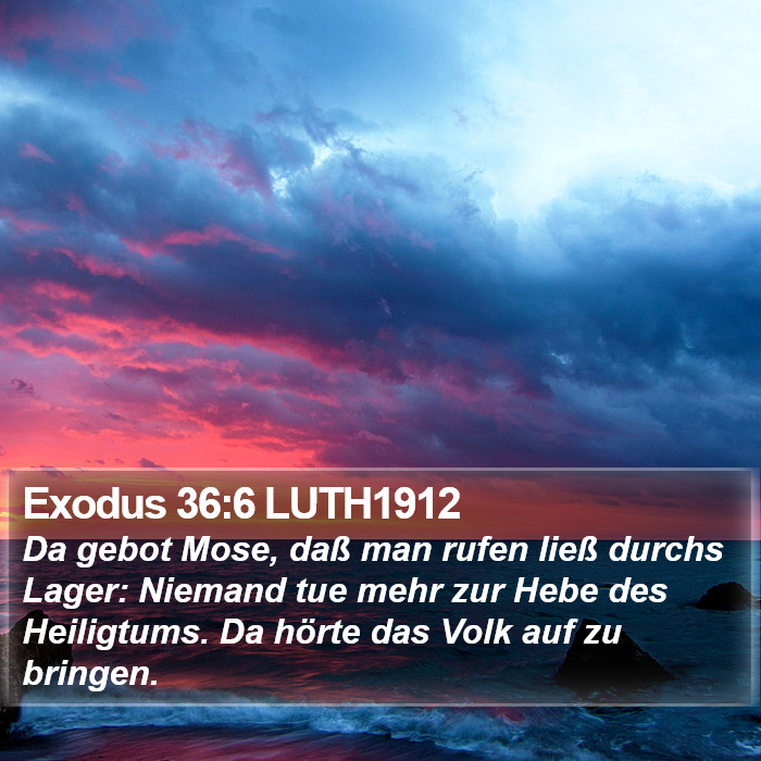 Exodus 36:6 LUTH1912 Bible Study