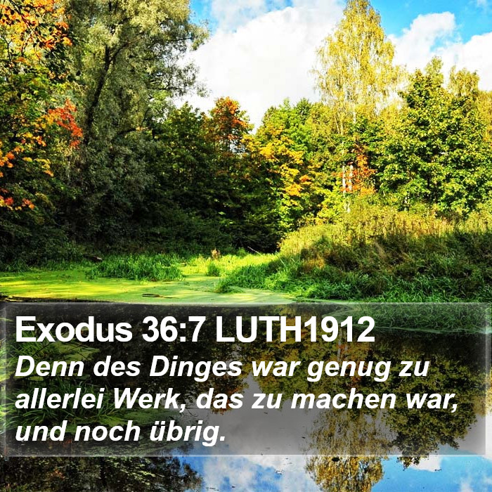 Exodus 36:7 LUTH1912 Bible Study