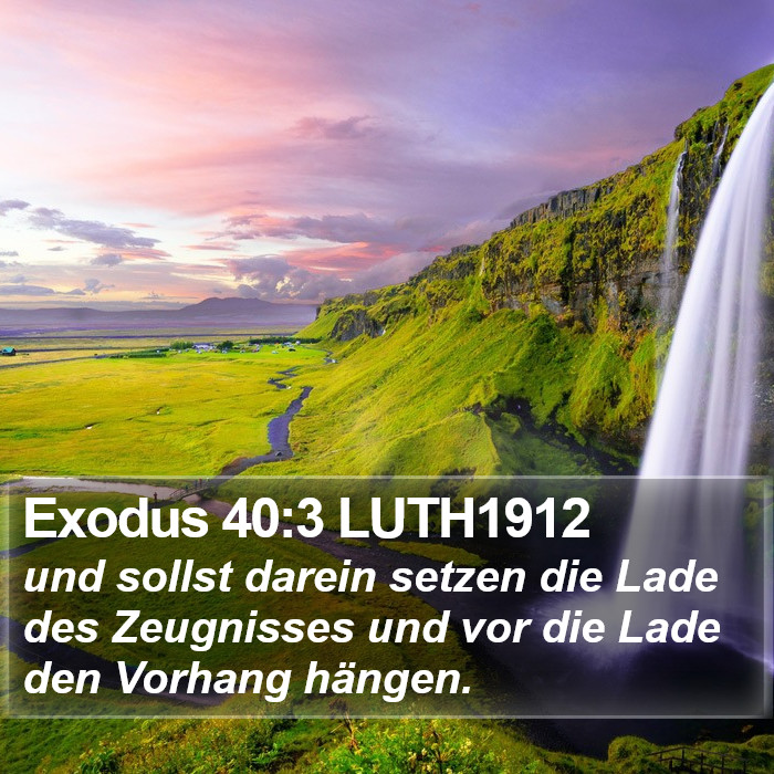 Exodus 40:3 LUTH1912 Bible Study