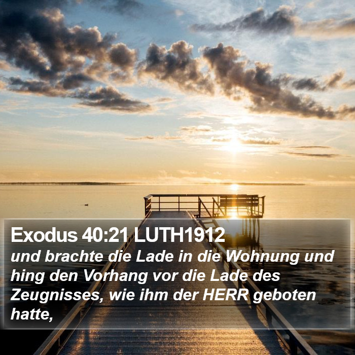 Exodus 40:21 LUTH1912 Bible Study